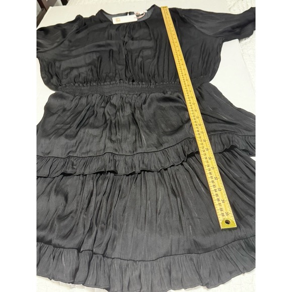 GB Dillard's Black Long Sleeve Ruffle Tiered Mini Dress - Women's XL - Picture 6 of 10